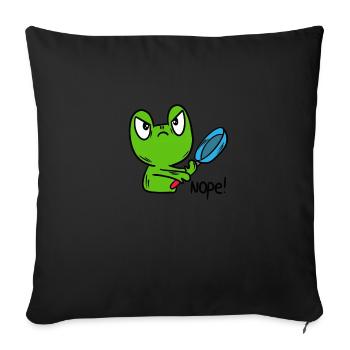 Drôle de grenouille, crapaud - Housse de coussin décorative 45 x 45 cm - noir - Devant