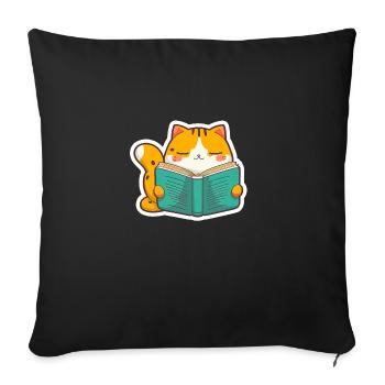 Autocollants mignons de mensonges et de sommeils de chat mignon - Housse de coussin décorative 45 x 45 cm - noir - Devant