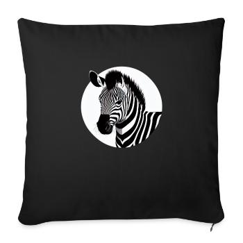 Fun Zebra Cartoon Funny Nature Animal Safari 2 - Sofa pillowcase 17,3'' x 17,3'' (45 x 45 cm) - black - Front