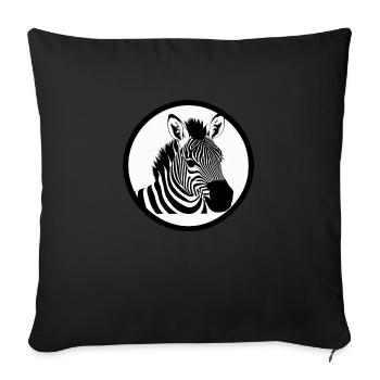 Fun Zebra Cartoon Funny Nature Animal Safari 5 - Sofa pillowcase 17,3'' x 17,3'' (45 x 45 cm) - black - Front