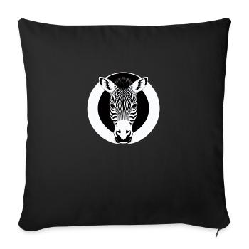 Fun Zebra Cartoon Funny Nature Animal Safari 6 - Sofa pillowcase 17,3'' x 17,3'' (45 x 45 cm) - black - Front