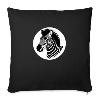 Fun Zebra Cartoon Funny Nature Animal Safari 9 - Sofa pillowcase 17,3'' x 17,3'' (45 x 45 cm) - black - Front