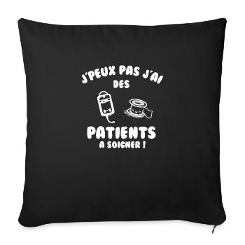 Patient à soigner - Housse de coussin décorative 45 x 45 cm - noir - Devant