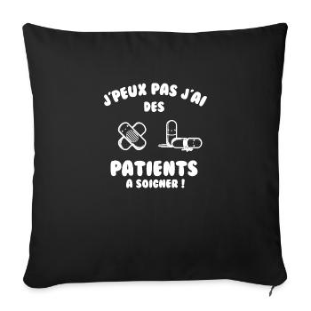 Patient à soigner - Housse de coussin décorative 45 x 45 cm - noir - Devant