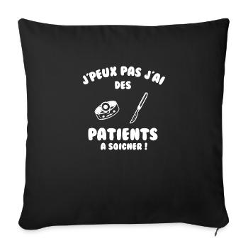 Patient à soigner - Housse de coussin décorative 45 x 45 cm - noir - Devant
