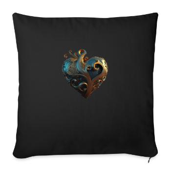 Golden Heart - Sofa pillowcase 17,3'' x 17,3'' (45 x 45 cm) - black - Front