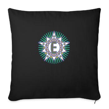 Étoiles avec la lettre E. Votre parole - votre pensée - Housse de coussin décorative 45 x 45 cm - noir - Devant