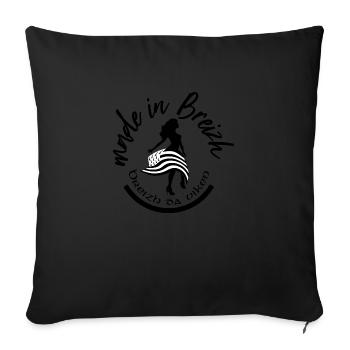 Made in Breizh - Sofa pillowcase 17,3'' x 17,3'' (45 x 45 cm) - black - Front