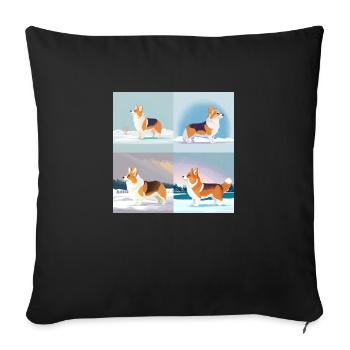 CHIEN - Housse de coussin décorative 45 x 45 cm - noir - Devant