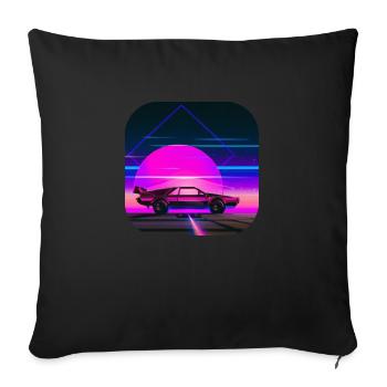 Retour aux années 80 | Synthwave - Housse de coussin décorative 45 x 45 cm - noir - Devant