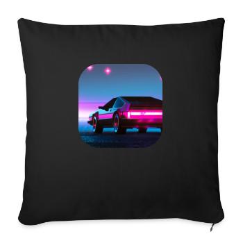 Retour aux années 80 | Synthwave - Housse de coussin décorative 45 x 45 cm - noir - Devant