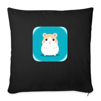 Cute Cartoon Hamster Love Pet 2 - Sofa pillowcase 17,3'' x 17,3'' (45 x 45 cm) - black - Front