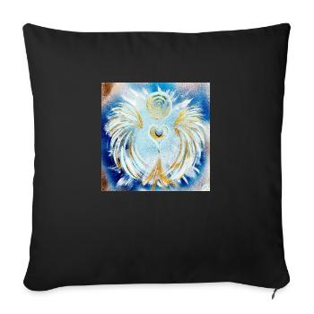 Herzengel Reichtums Bewusstsein - Sofakissenbezug 45 x 45 cm - Schwarz - Vorne