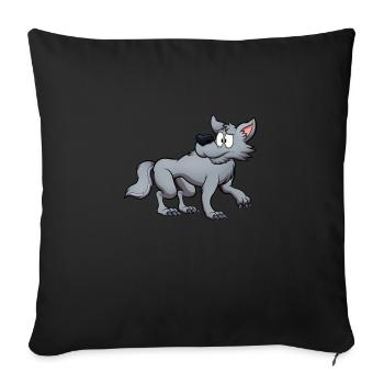 Grey Wolf - Sofa pillowcase 17,3'' x 17,3'' (45 x 45 cm) - black - Front