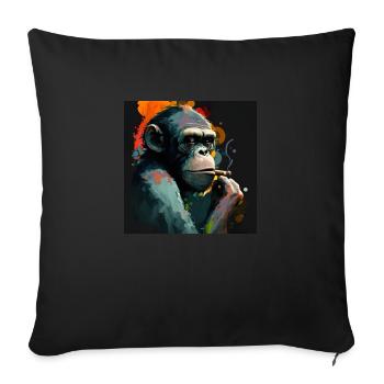 Premium Design-Affe - Sofakissenbezug 45 x 45 cm - Schwarz - Vorne