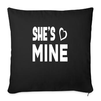 Elle est à moi - Housse de coussin décorative 45 x 45 cm - noir - Devant