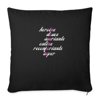 nounou de l'année - Housse de coussin décorative 45 x 45 cm - noir - Devant