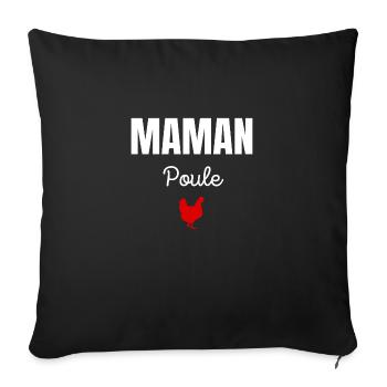 maman poule - Housse de coussin décorative 45 x 45 cm - noir - Devant