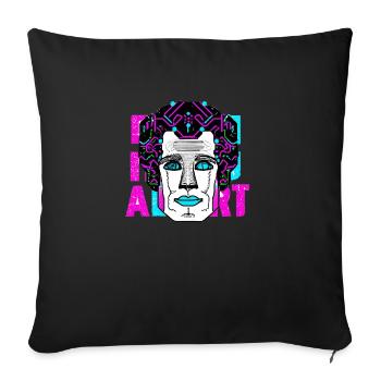 Neon KI - Roboter - Futurismus - Sofakissenbezug 45 x 45 cm - Schwarz - Vorne