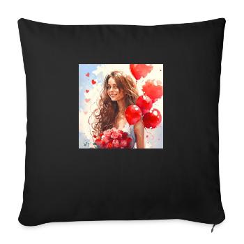 Woman in Love - Sofa pillowcase 17,3'' x 17,3'' (45 x 45 cm) - black - Front