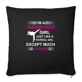 Taekwondo Girl white - Sofa pillowcase 17,3'' x 17,3'' (45 x 45 cm) - black - Front