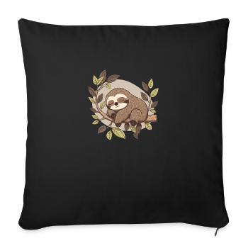 Paresseux mignon - Housse de coussin décorative 45 x 45 cm - noir - Devant