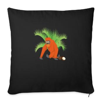 Orangutan - Sofa pillowcase 17,3'' x 17,3'' (45 x 45 cm) - black - Front