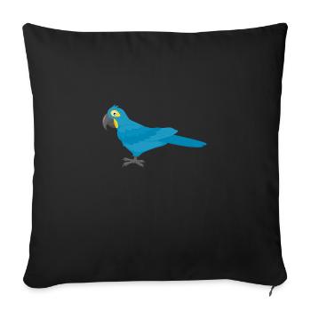 Hyacinth Macaw - Sofa pillowcase 17,3'' x 17,3'' (45 x 45 cm) - black - Front