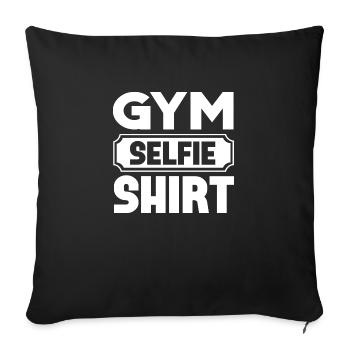 Chemise selfie de gymnastique - Housse de coussin décorative 45 x 45 cm - noir - Devant