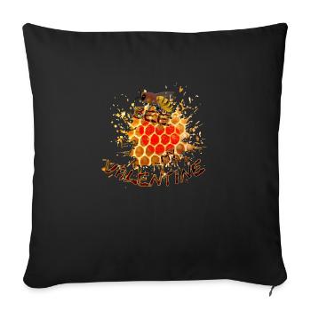 BEE my Valentine, Valentine's Day Beekeeper Bee Honey - Sofa pillowcase 17,3'' x 17,3'' (45 x 45 cm) - black - Front