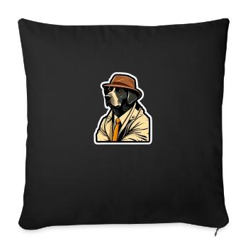 Labrador Pop Art Detective Dog in Suit - Sofa pillowcase 17,3'' x 17,3'' (45 x 45 cm) - black - Front