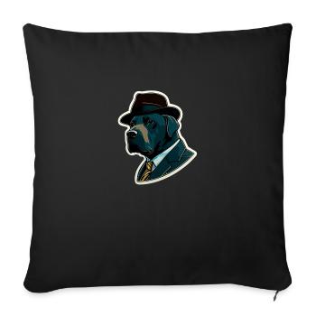 Labrador Pop Art Chien détective en costume - Housse de coussin décorative 45 x 45 cm - noir - Devant