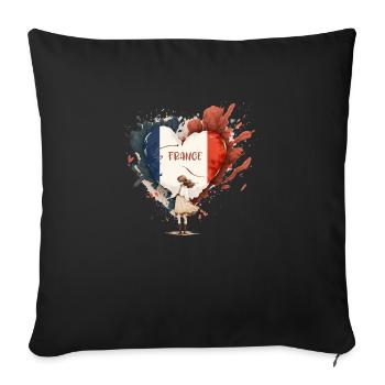 LOVE FRENCH - Housse de coussin décorative 45 x 45 cm - noir - Devant