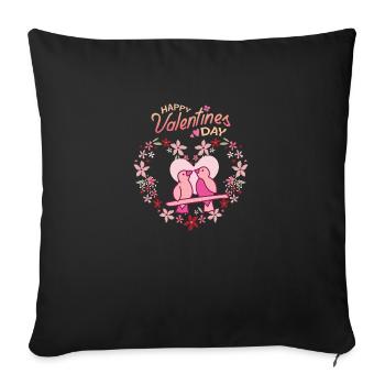 Happy Valentine's Day - Sofa pillowcase 17,3'' x 17,3'' (45 x 45 cm) - black - Front