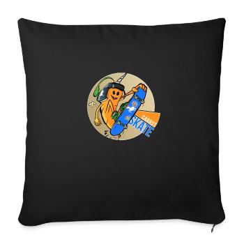 Carrot skate - Housse de coussin décorative 45 x 45 cm - noir - Devant