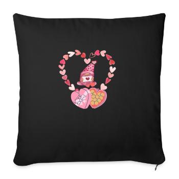 Loving dwarf with a love message - Sofa pillowcase 17,3'' x 17,3'' (45 x 45 cm) - black - Front