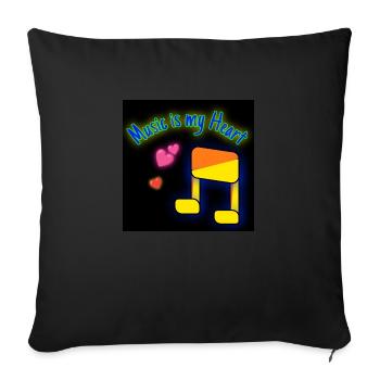 Music is my Heart - Sofakissenbezug 45 x 45 cm - Schwarz - Vorne
