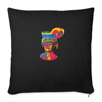 Warhol's The Pharaoh Pop Art - AI Artwork - Sofa pillowcase 17,3'' x 17,3'' (45 x 45 cm) - black - Front