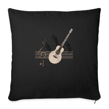 Guitare - Housse de coussin décorative 45 x 45 cm - noir - Devant