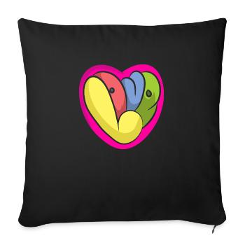 Love Heart - Sofa pillowcase 17,3'' x 17,3'' (45 x 45 cm) - black - Front
