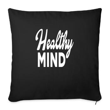 Healthy Mind - Sofa pillowcase 17,3'' x 17,3'' (45 x 45 cm) - black - Front