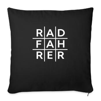 Fahrrad Rennrad Fahrradkette "Radfahrer" - Sofakissenbezug 45 x 45 cm - Schwarz - Vorne
