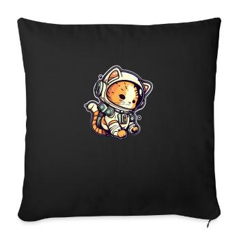 Meownaut astronaut cat for cat daddy - Sofa pillowcase 17,3'' x 17,3'' (45 x 45 cm) - black - Front