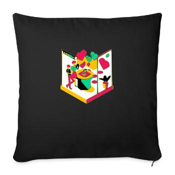 Verliebt - Sofakissenbezug 45 x 45 cm - Schwarz - Vorne