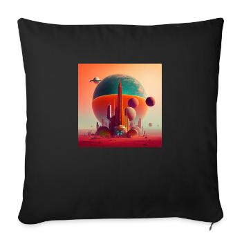 Colonization of Mars - Sofa pillowcase 17,3'' x 17,3'' (45 x 45 cm) - black - Front