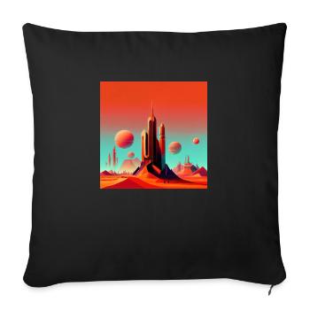 Colonization of Mars - Sofa pillowcase 17,3'' x 17,3'' (45 x 45 cm) - black - Front