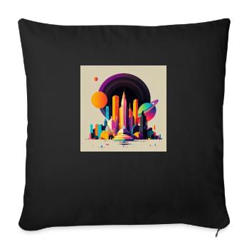 Colonisation de Saturne - Housse de coussin décorative 45 x 45 cm - noir - Devant