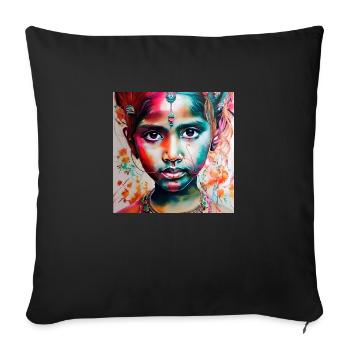 Little Girl - Sofa pillowcase 17,3'' x 17,3'' (45 x 45 cm) - black - Front