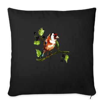 Colorful bird - Sofa pillowcase 17,3'' x 17,3'' (45 x 45 cm) - black - Front