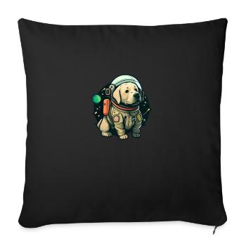 LabbiNaut Labrador Astronaute Chien Papa - Housse de coussin décorative 45 x 45 cm - noir - Devant